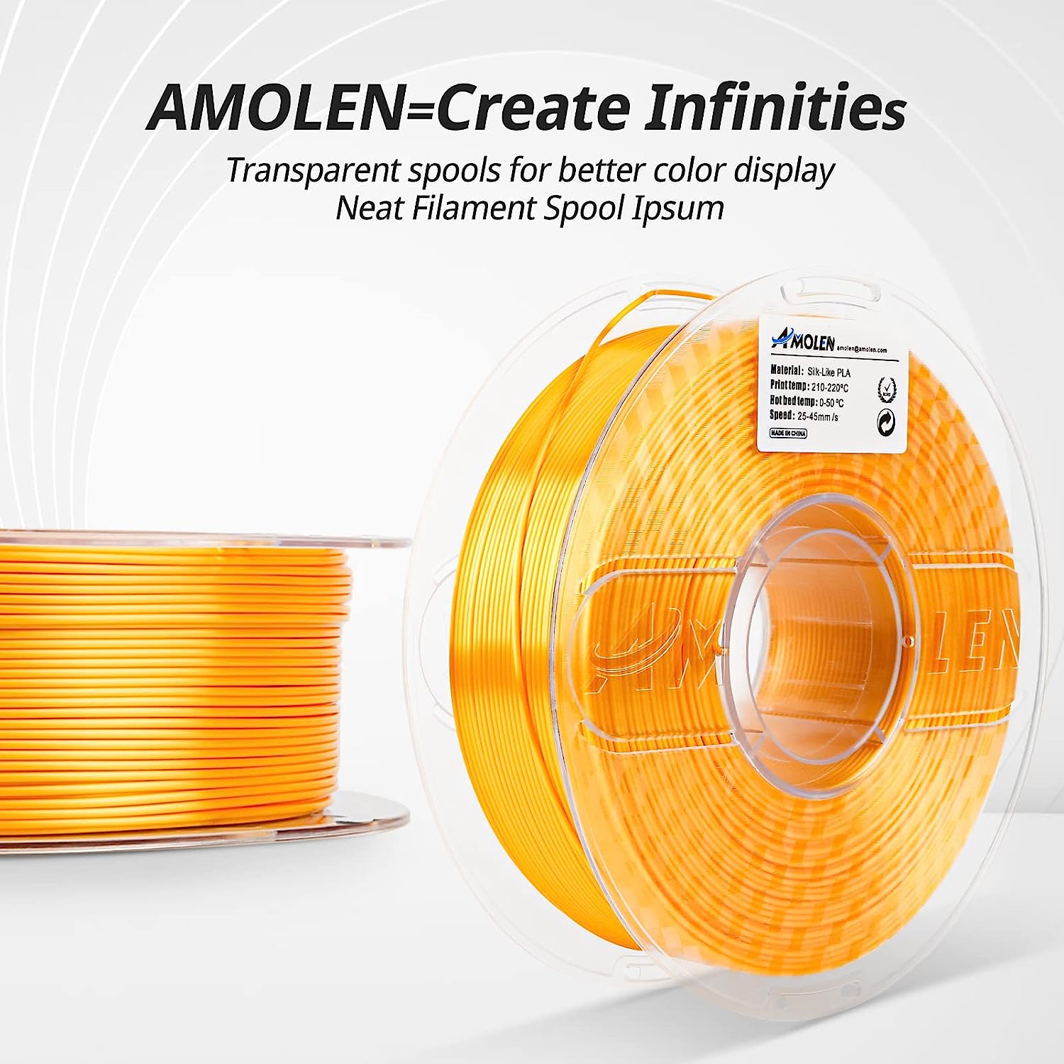 Silk Standard PLA Filament, 1.75mm