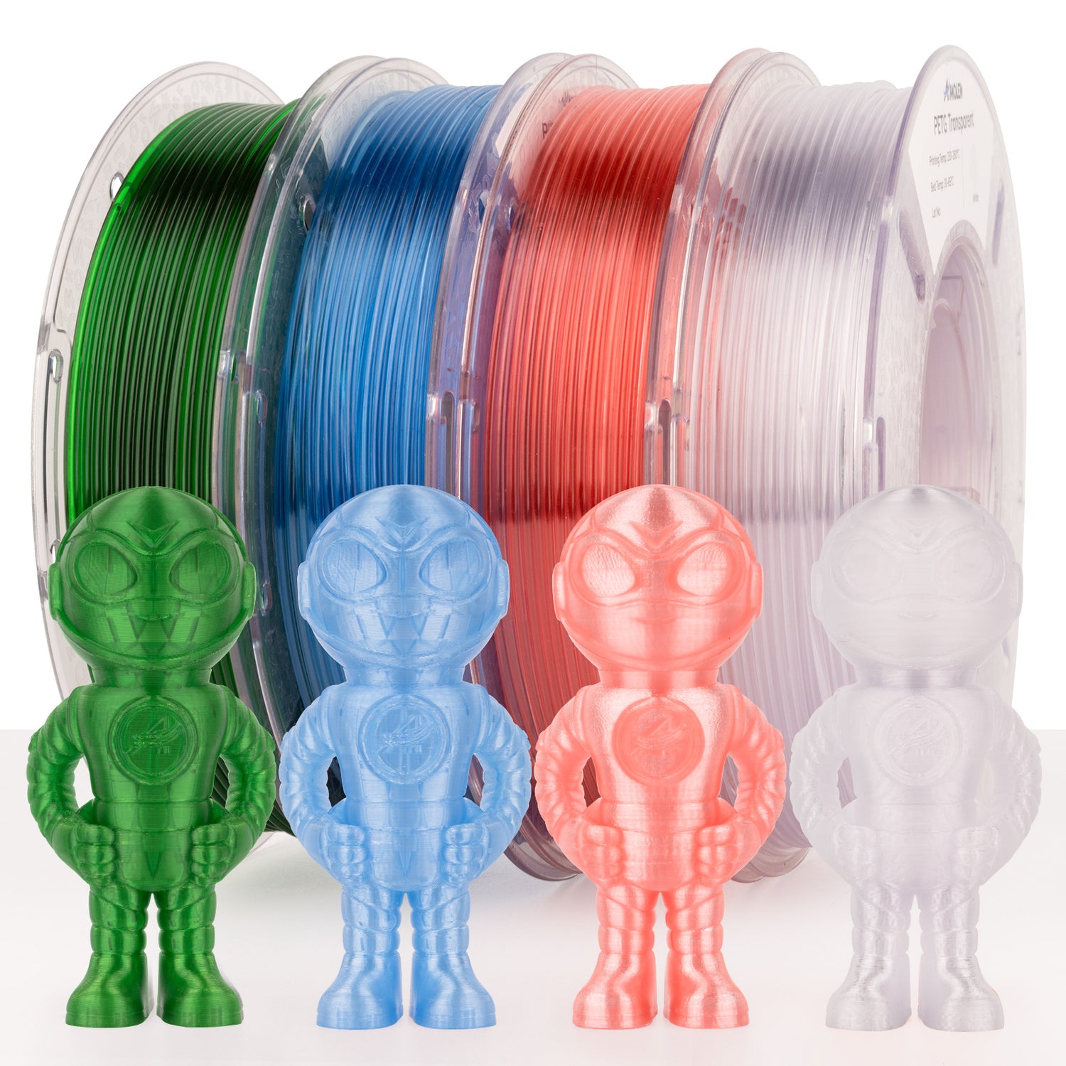 PETG Transparent- VARIETY PACK, 1.75MM, 200g*4