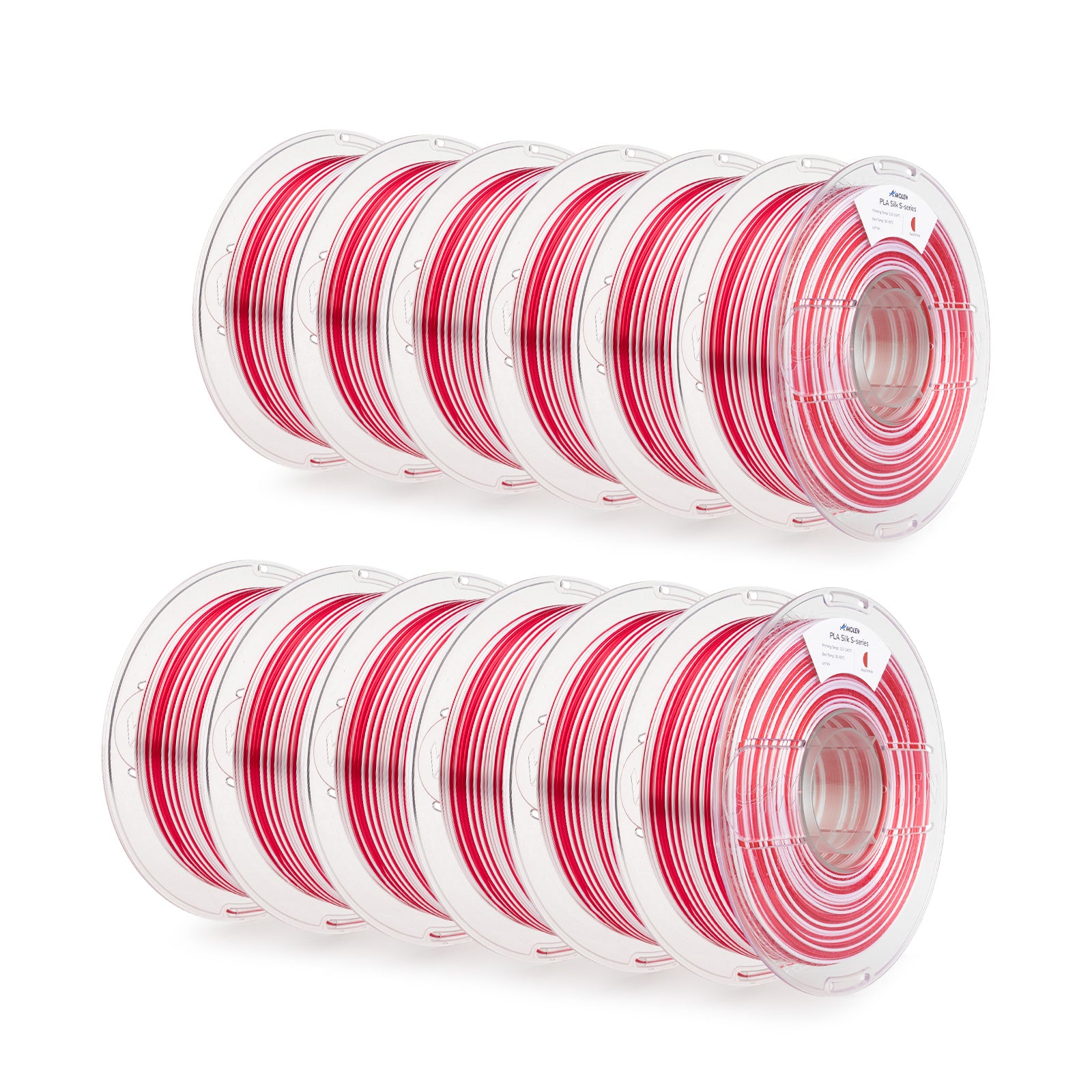 PLA Silk S-Series Filament 1.75 mm Red White Color 12KG