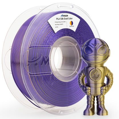 PLA Silk Dual Color Filament, 1.75mm, 1KG/2.2LB