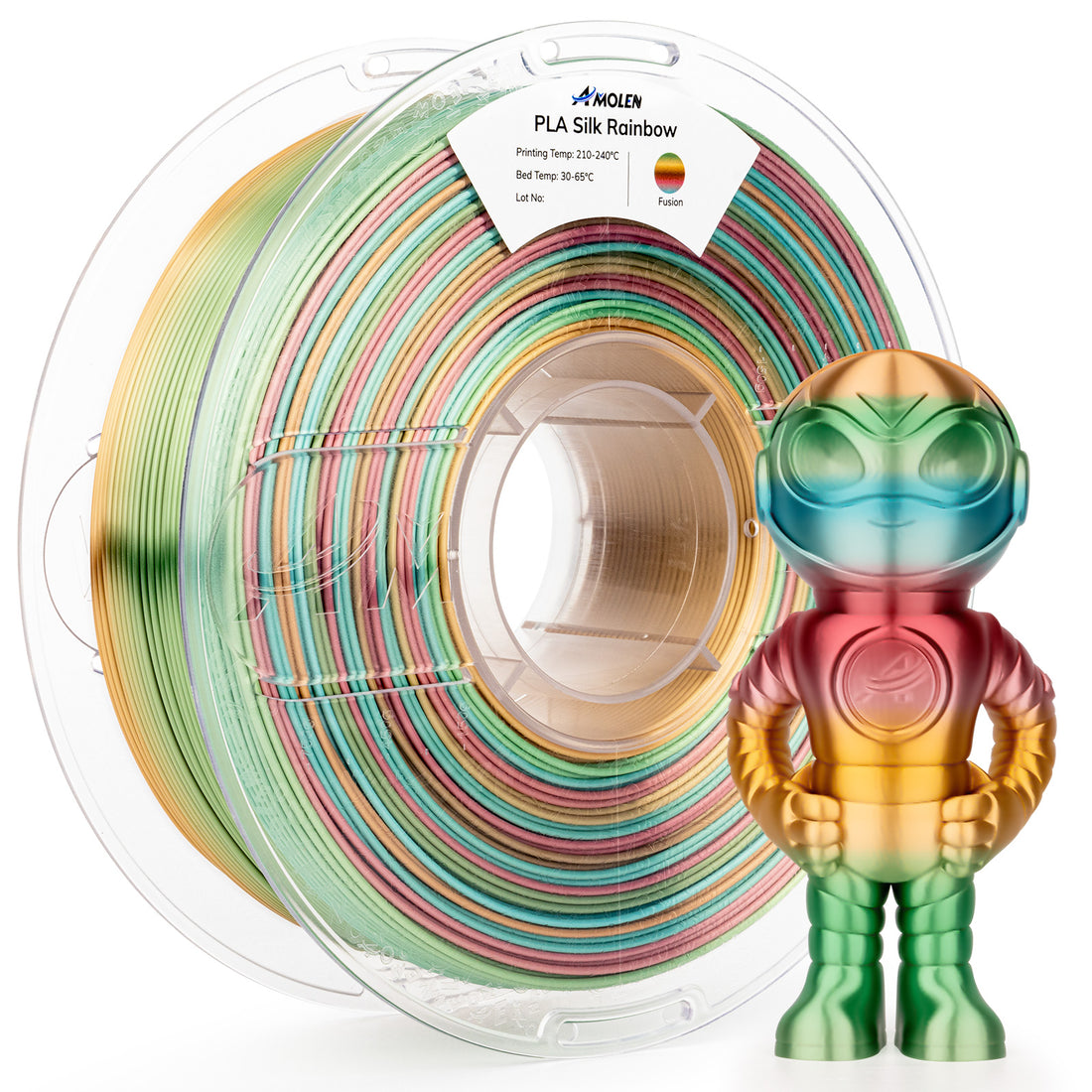 PLA Silk Multicolor Rainbow Filament, 1.75mm, 1KG/2.2LB