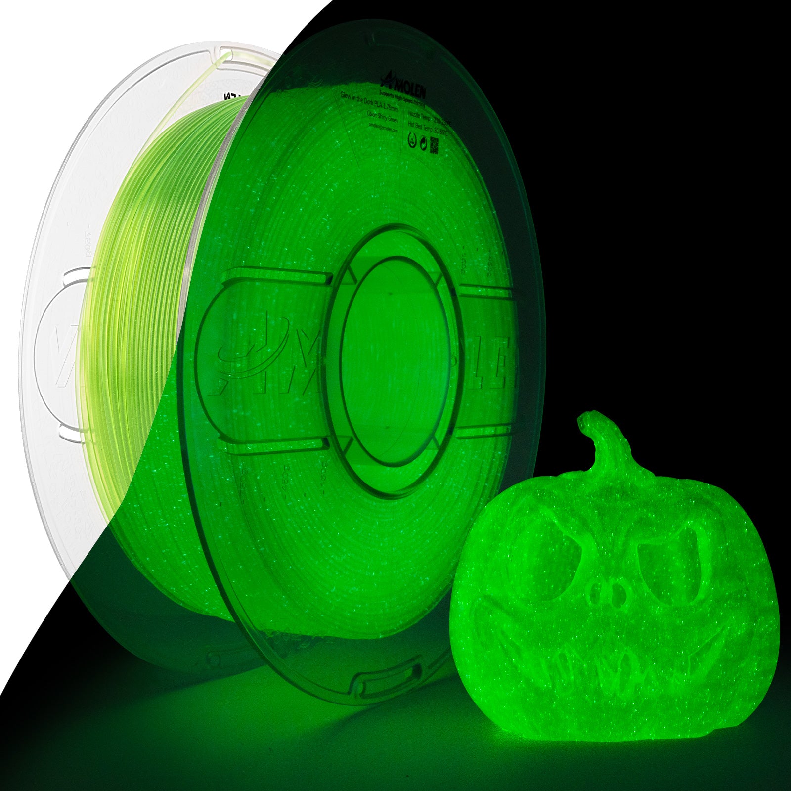 PLA Glow-in-the-Dark 1.75mm, 1KG/2.2LB