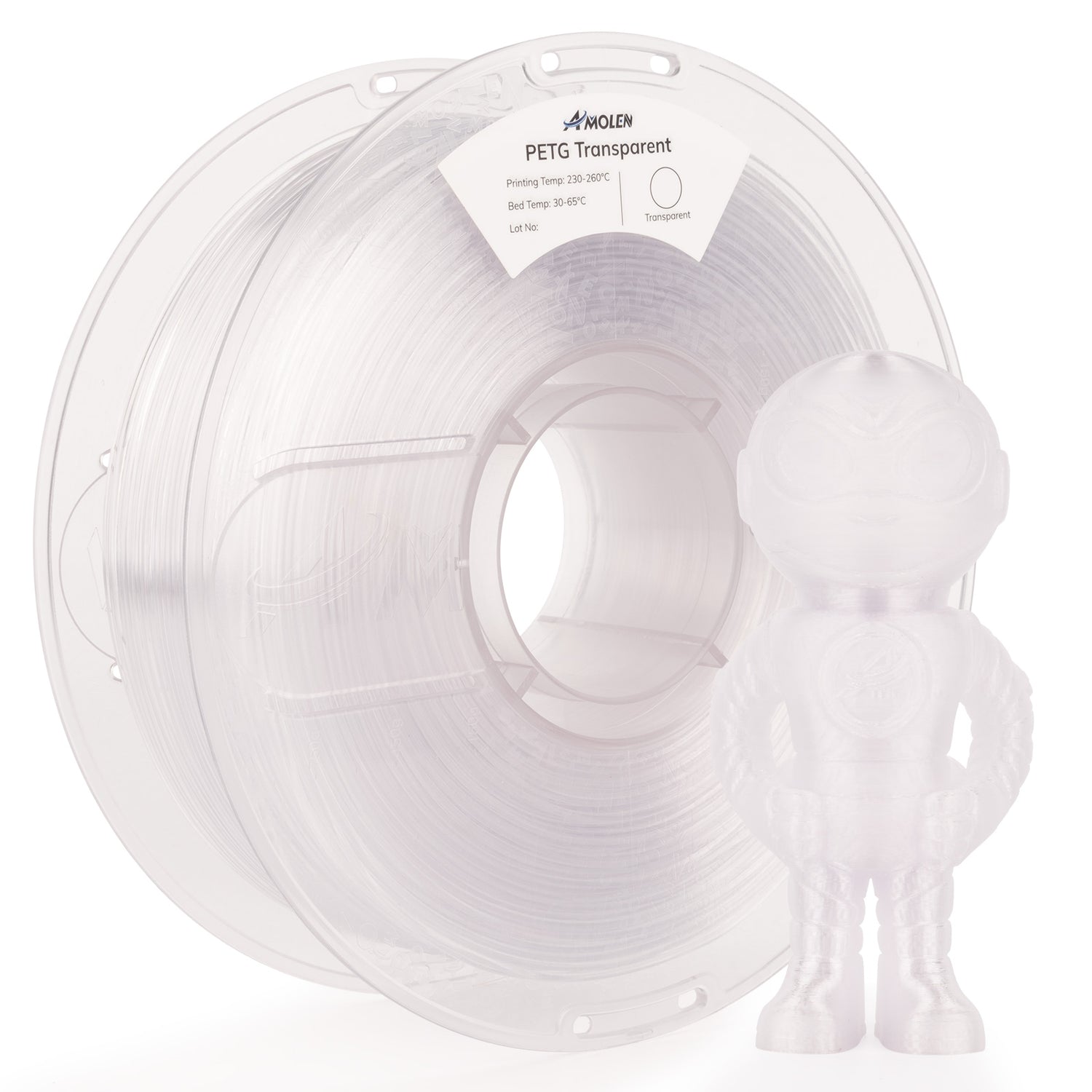 PETG Transparent Filament, 1.75mm, 1KG/2.2LB