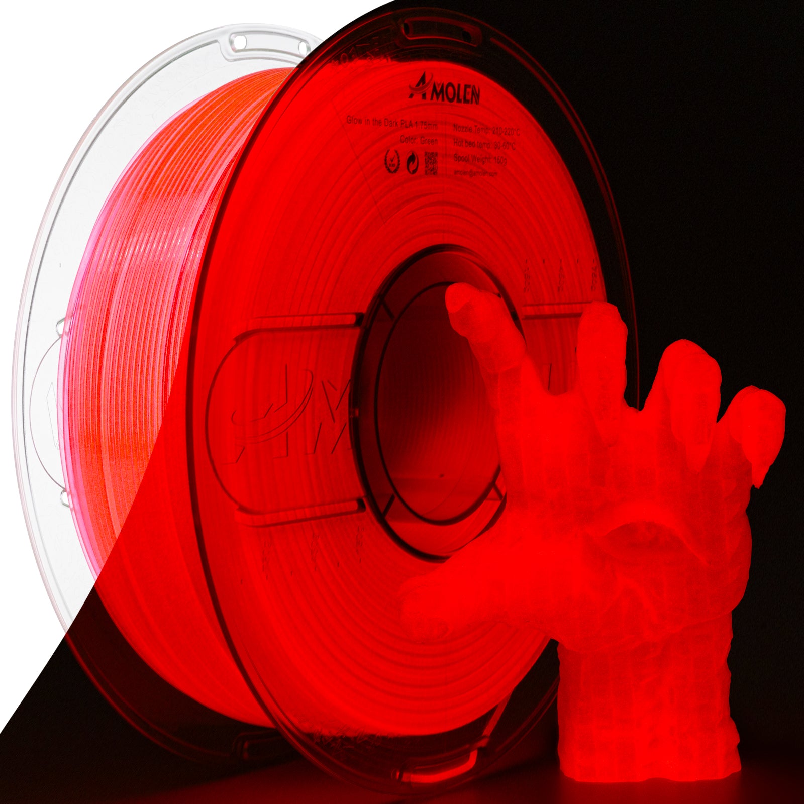 PLA Glow-in-the-Dark 1.75mm, 1KG/2.2LB