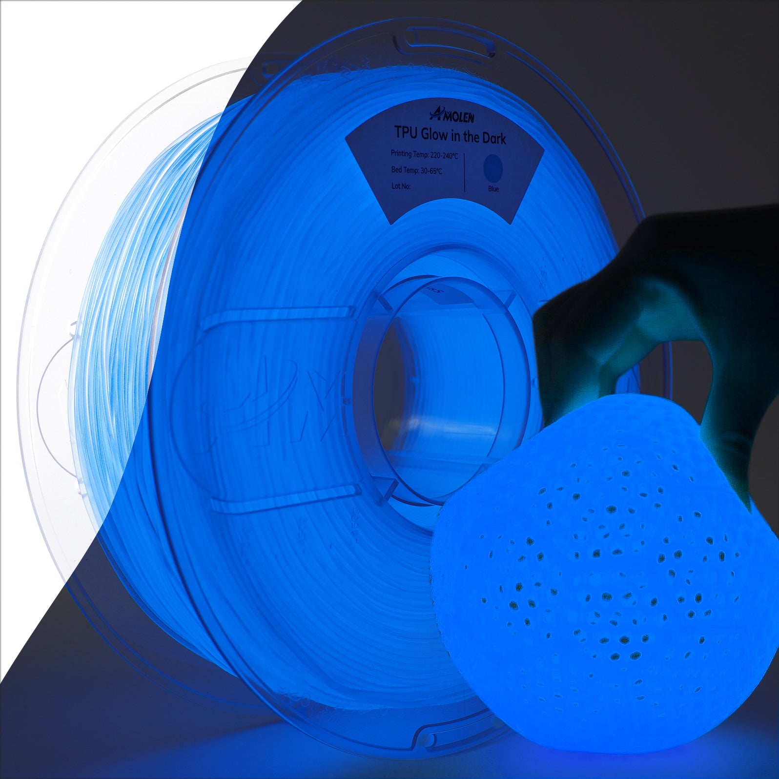 TPU Glow-in-the-Dark 1.75mm, 1KG/2.2LB