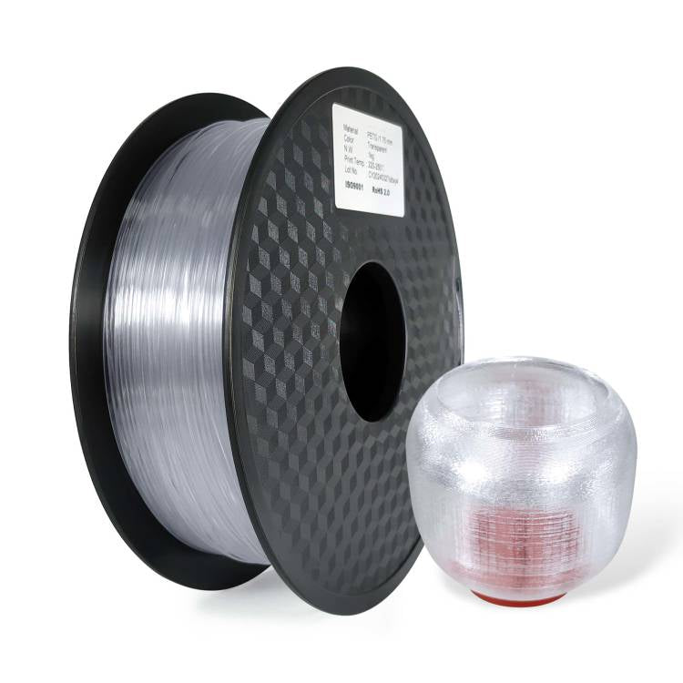 PETG Transparent Filament, 1.75mm, 1KG/2.2LB