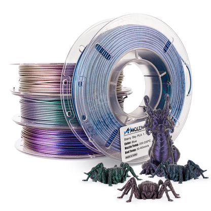 PLA Galaxy-Sparkle &amp; Shiny Filament, 1.75mm,200g*4