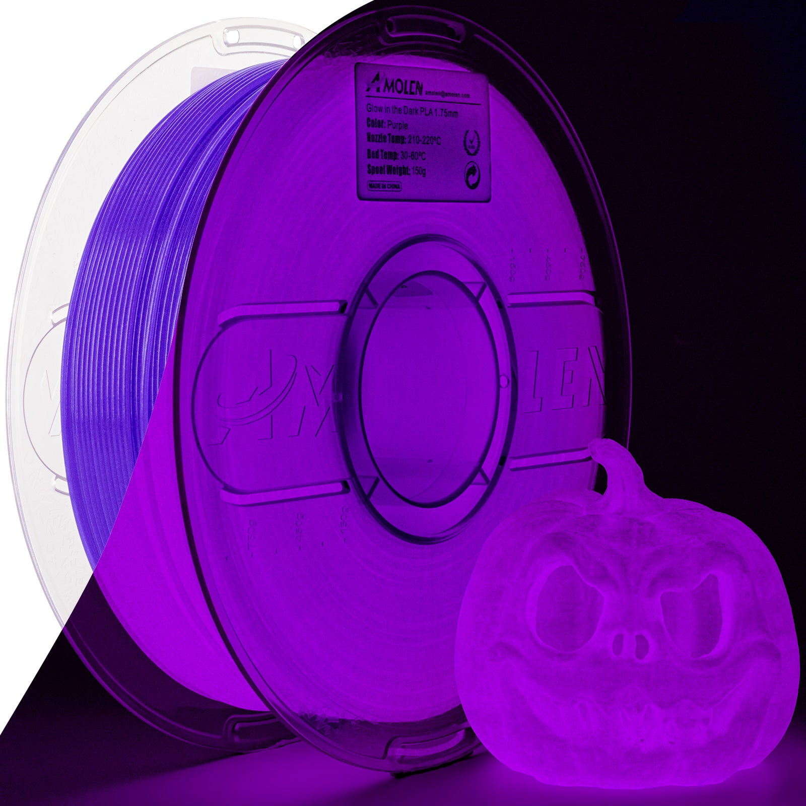 PLA Glow-in-the-Dark 1.75mm, 1KG/2.2LB