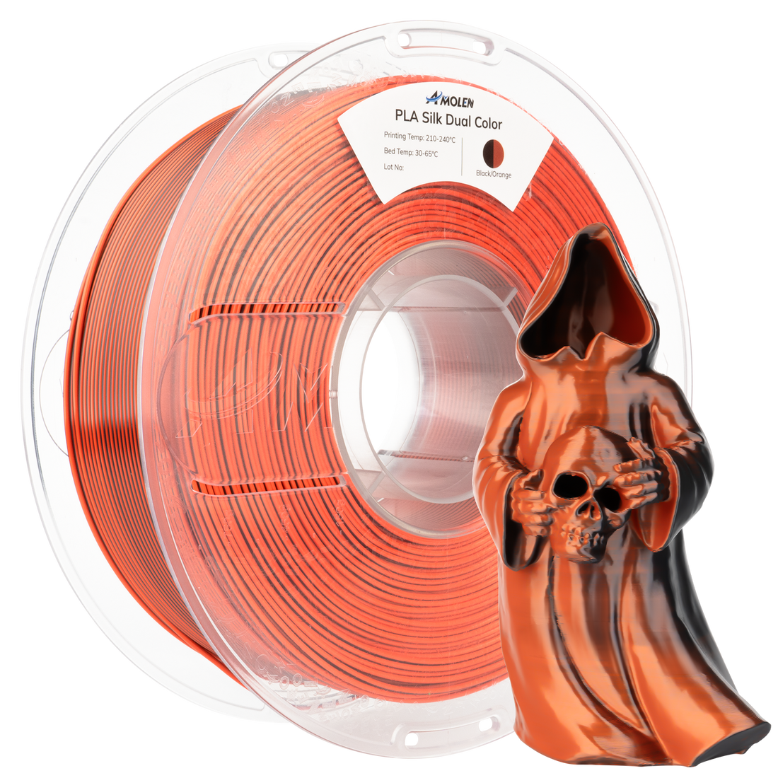 PLA Silk Dual Color Filament, 1.75mm, 1KG/2.2LB