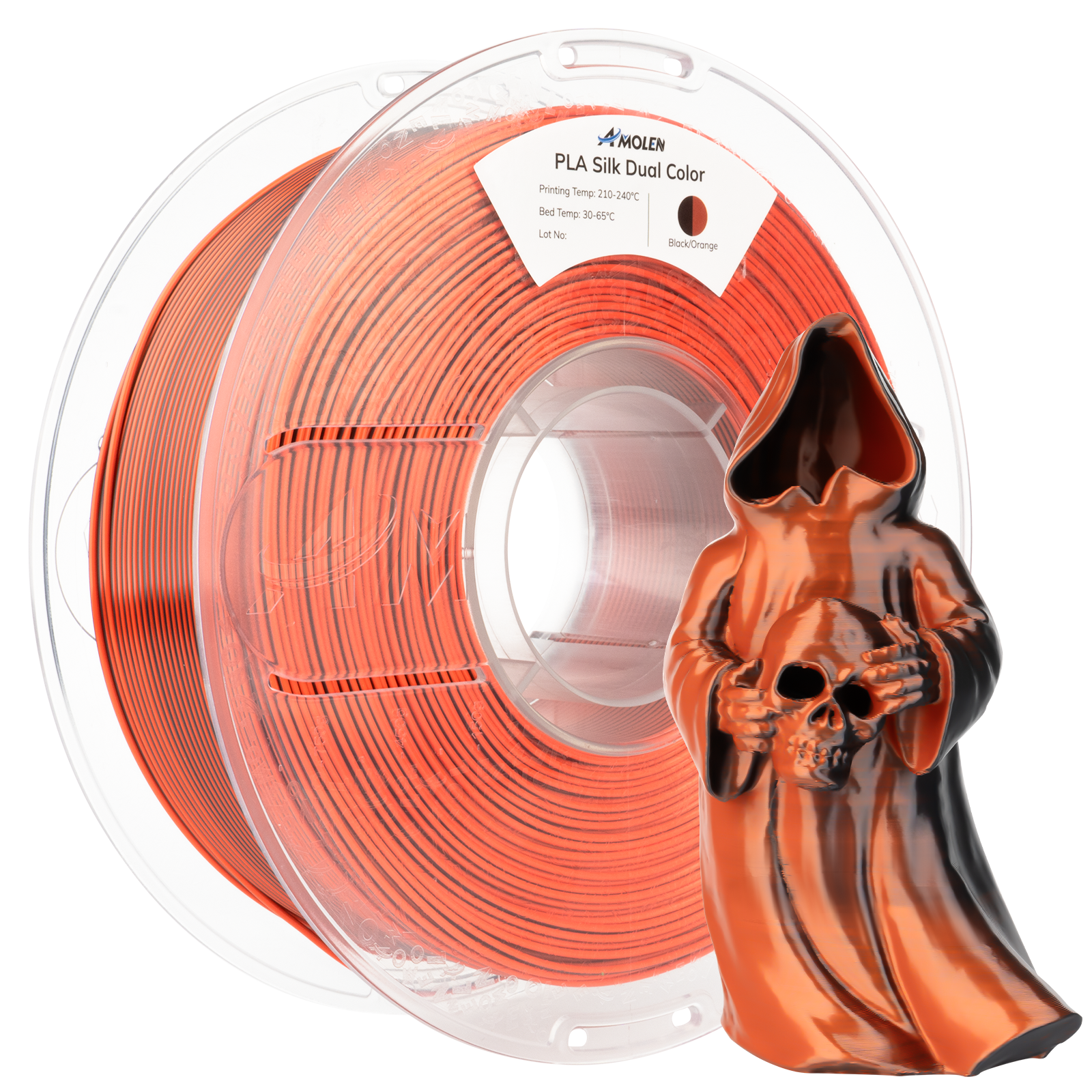 PLA Silk Dual Color Filament, 1.75mm, 1KG/2.2LB