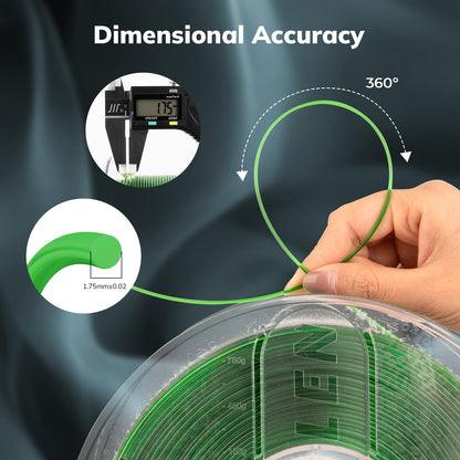 PETG Transparent Filament, 1.75mm, 1KG/2.2LB