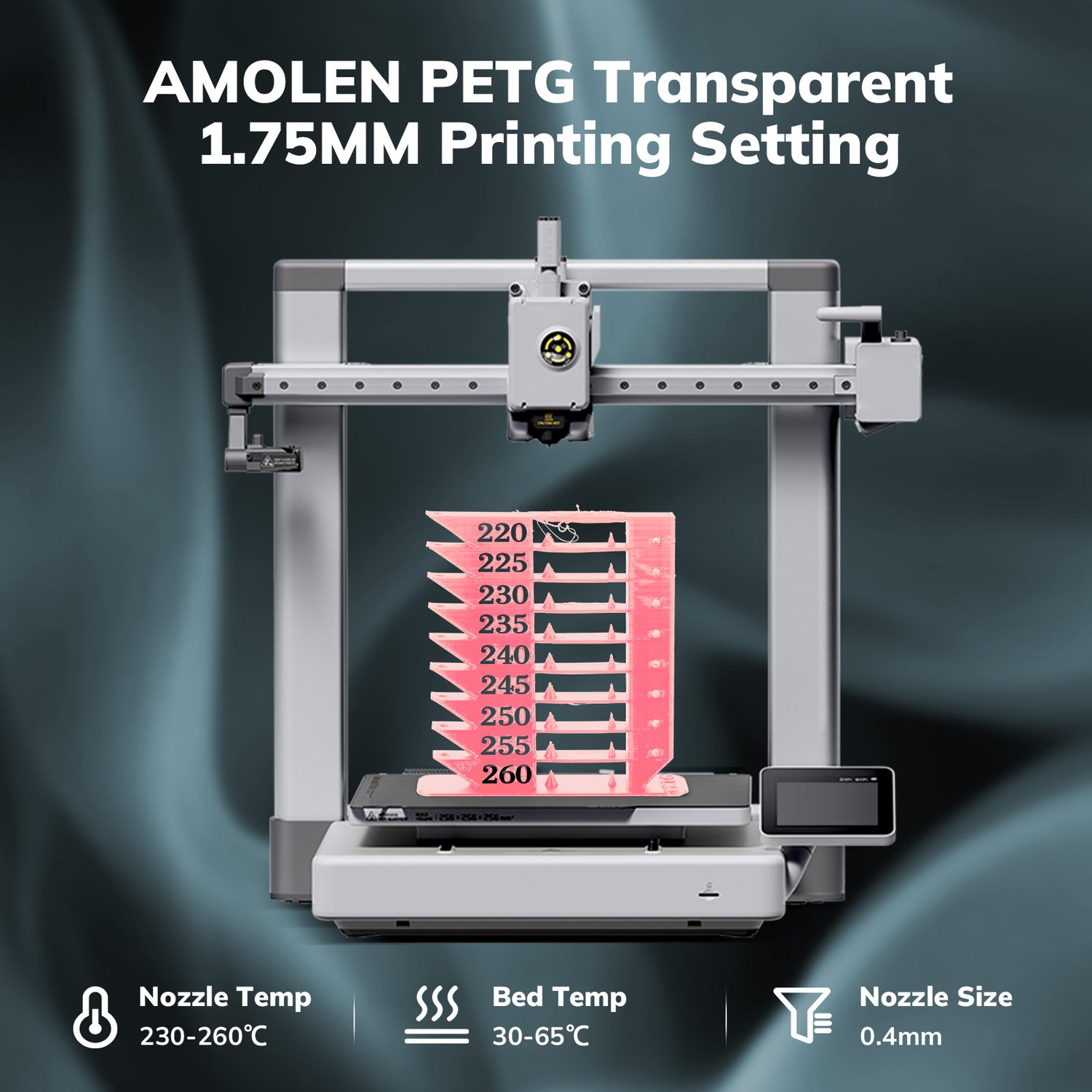 PETG Transparent Filament, 1.75mm, 1KG/2.2LB