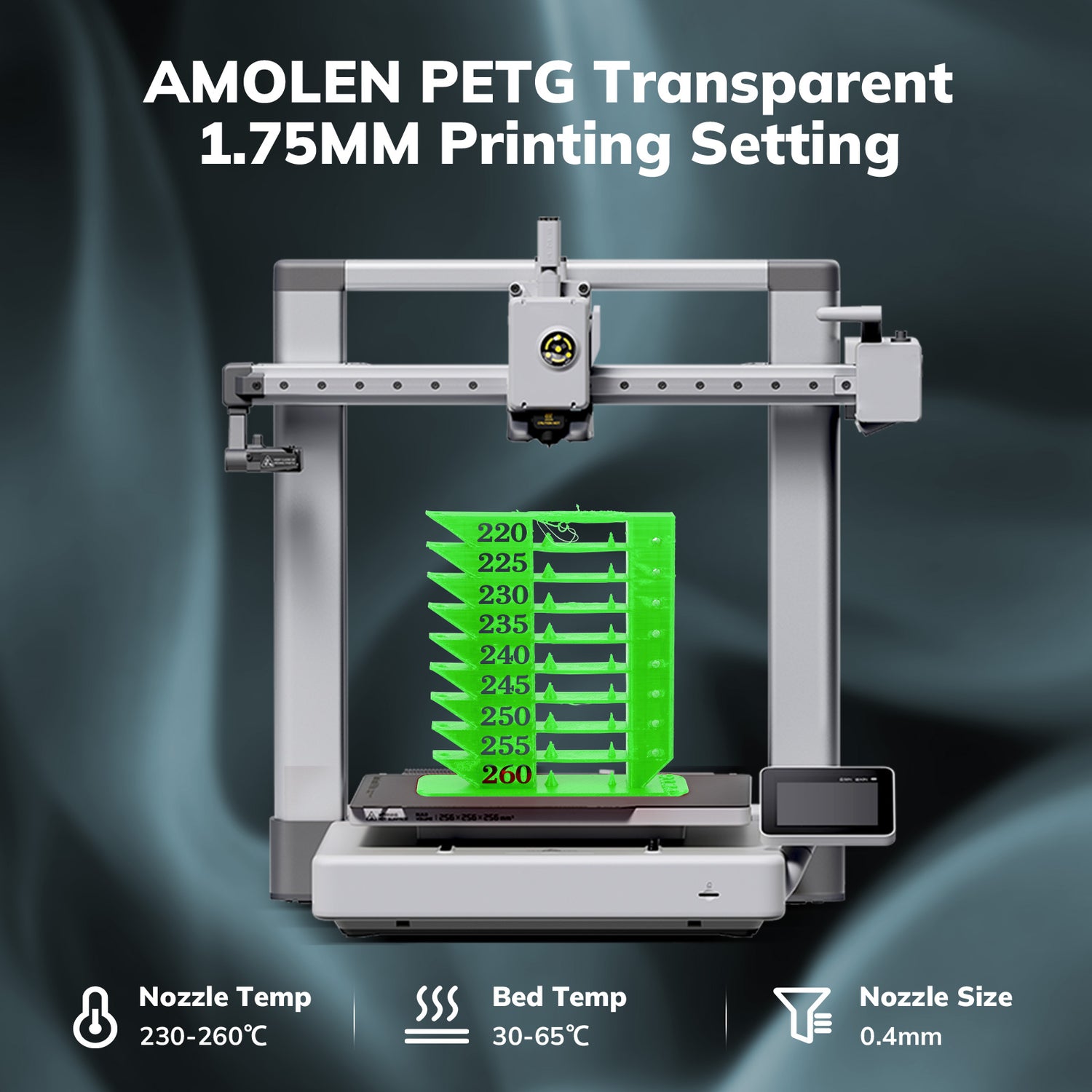 PETG Transparent Filament, 1.75mm, 1KG/2.2LB