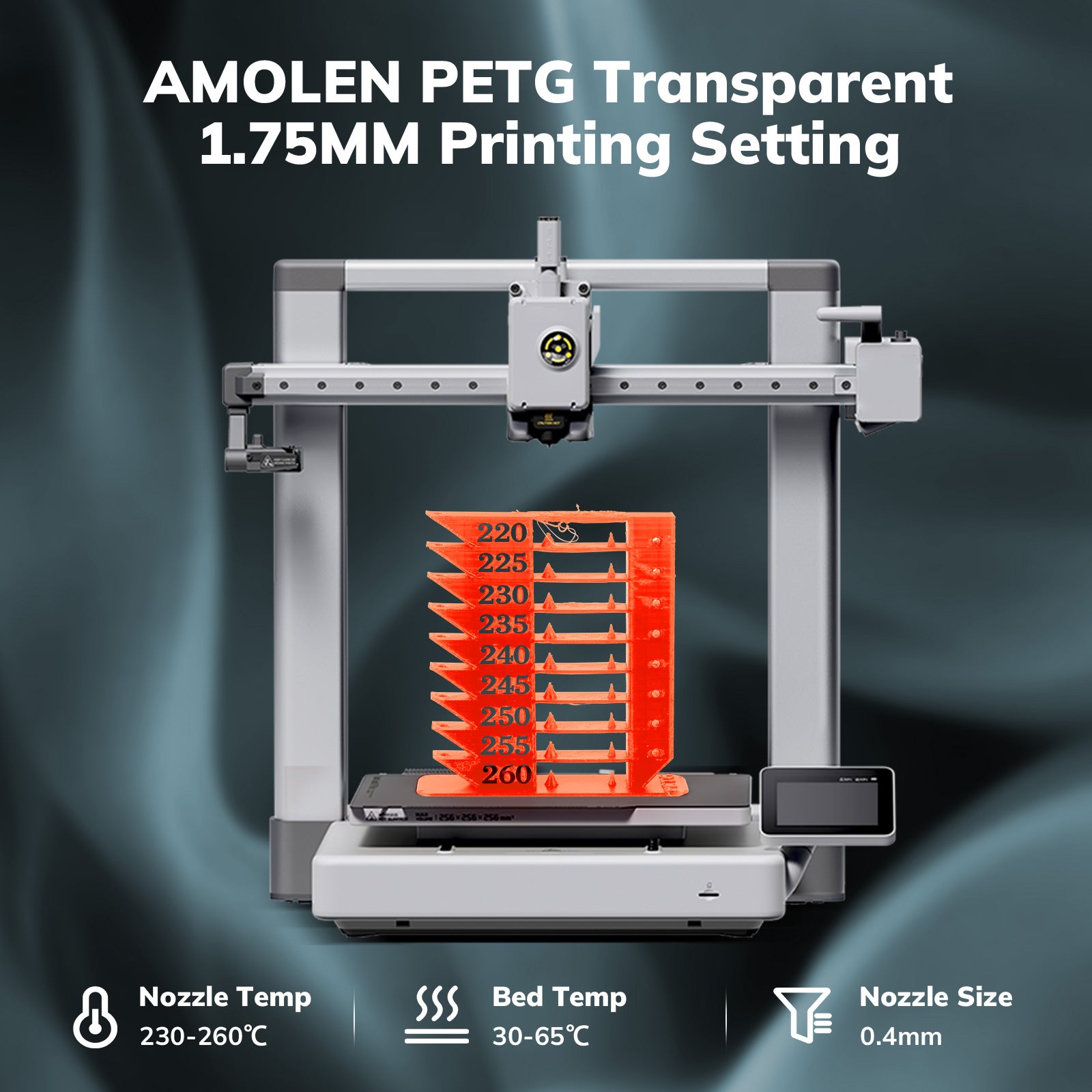 PETG Transparent Filament, 1.75mm, 1KG/2.2LB