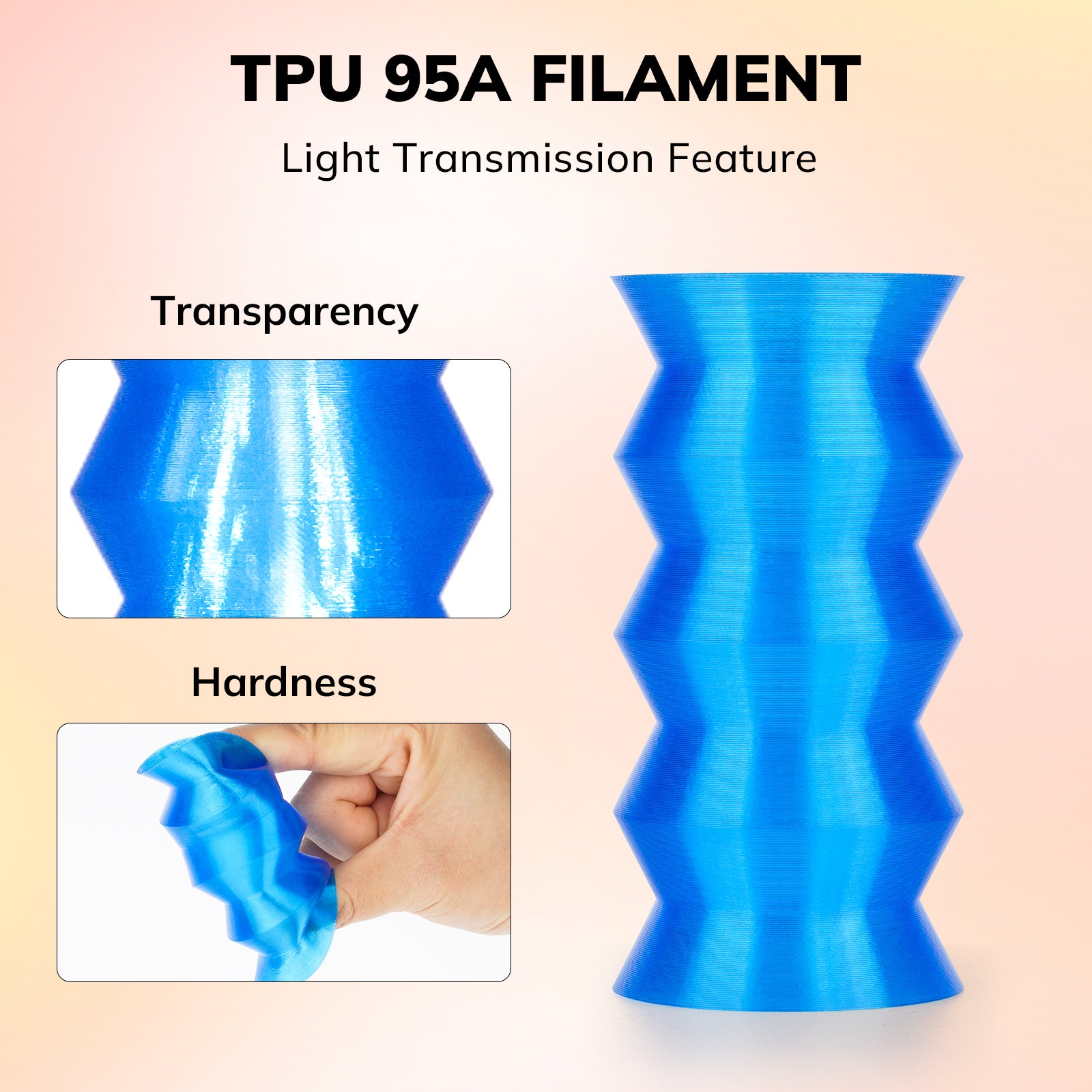 TPU Transparent 1.75mm, 1KG/2.2LB