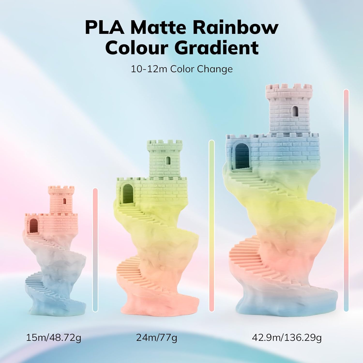 PLA Matte Filament, 1.75mm, 1KG/2.2LB