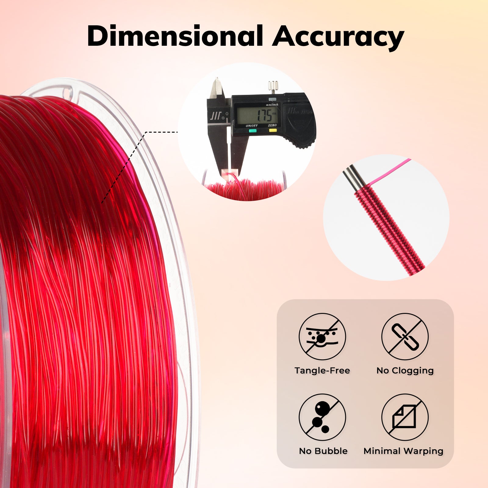 TPU Transparent 1.75mm, 1KG/2.2LB