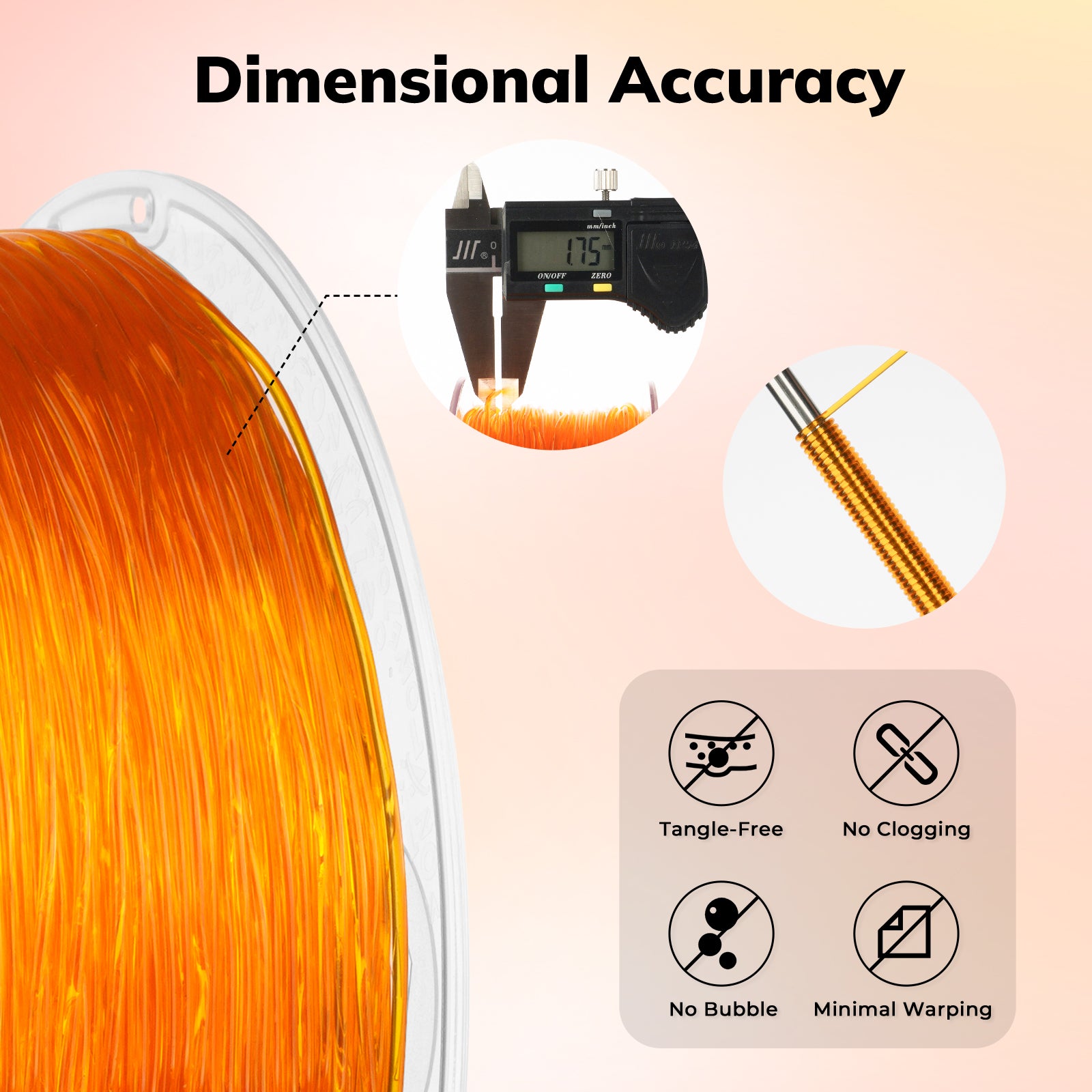 TPU Transparent 1.75mm, 1KG/2.2LB