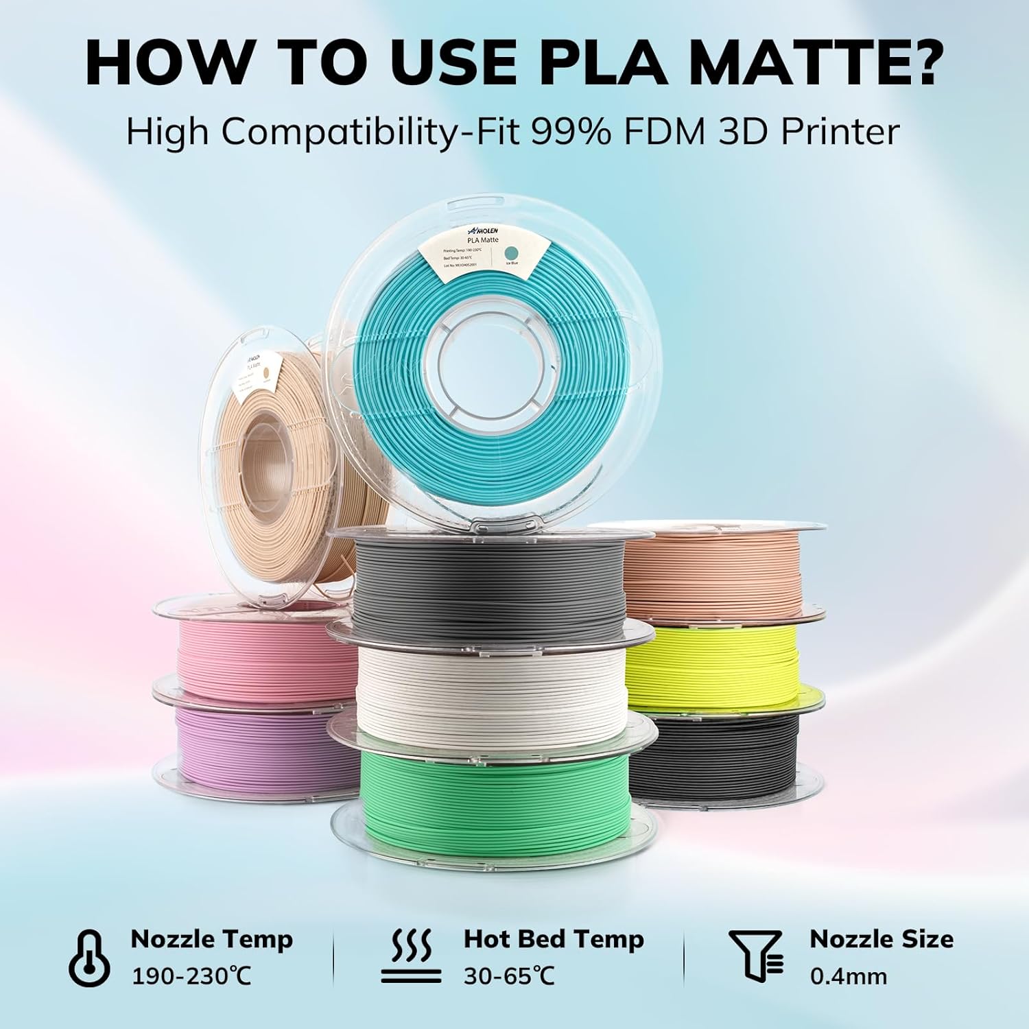 PLA Matte Basic 1.75mm, 1KG/2.2LB