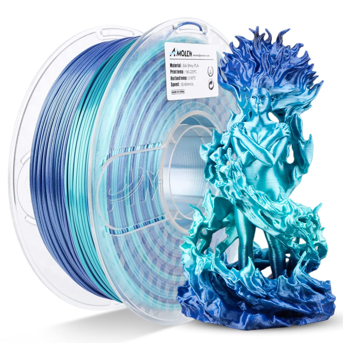 PLA Silk Shiny Gradient Filament, 1.75mm, 1KG/2.2LB