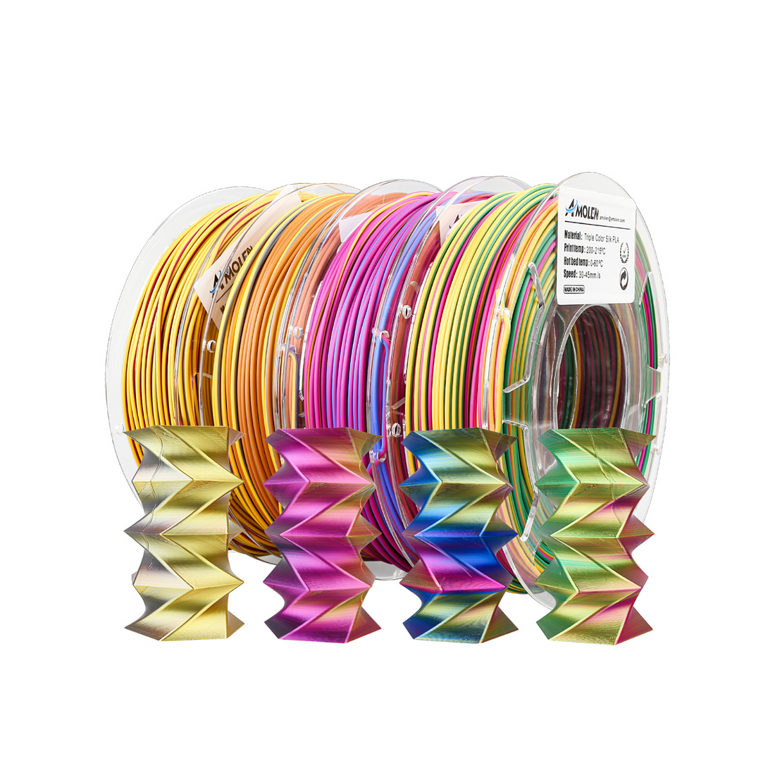 Silk Triple Color PLA-VARIETY PACK, 200g*4, 1.75MM