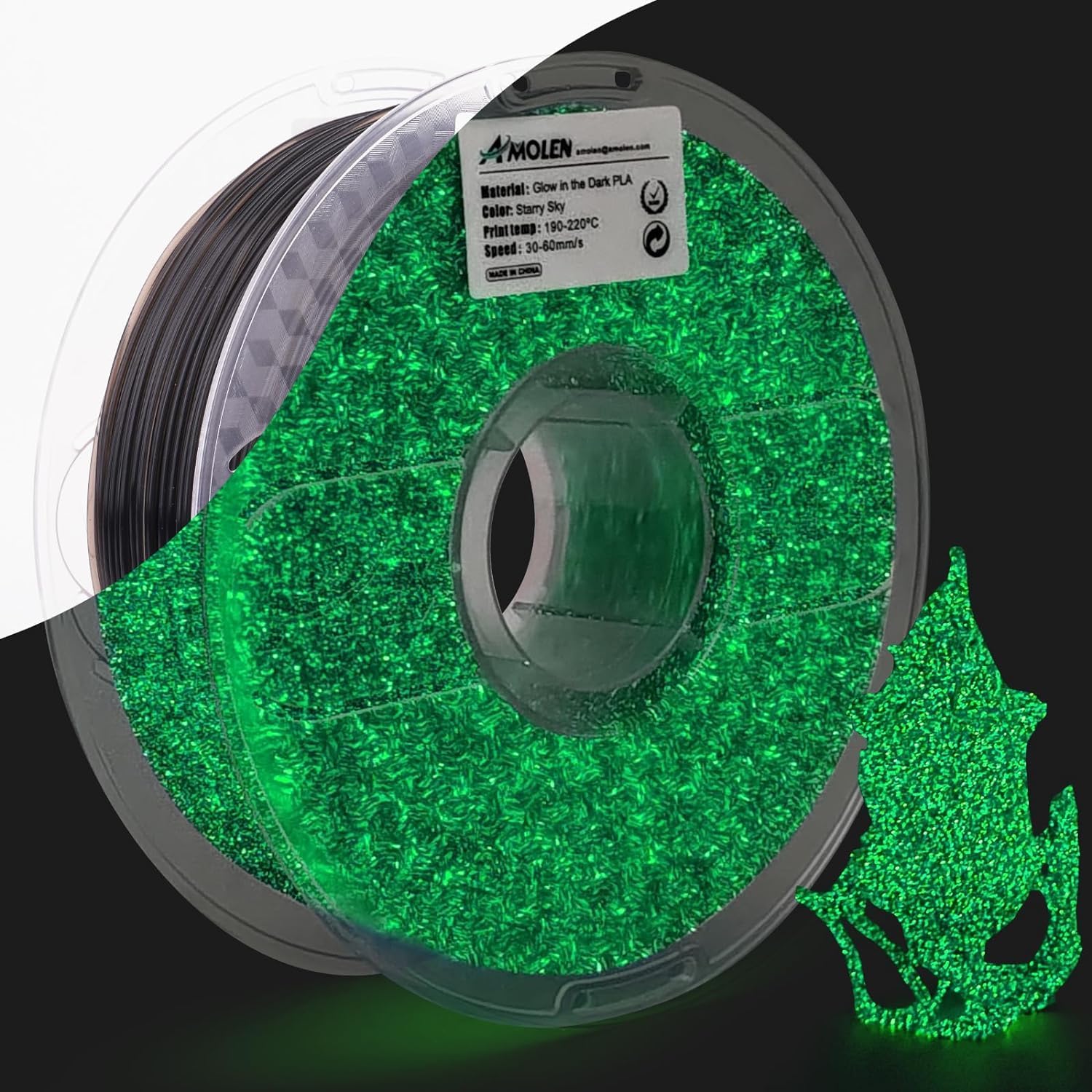 PLA Glow-in-the-Dark 1.75mm, 1KG/2.2LB