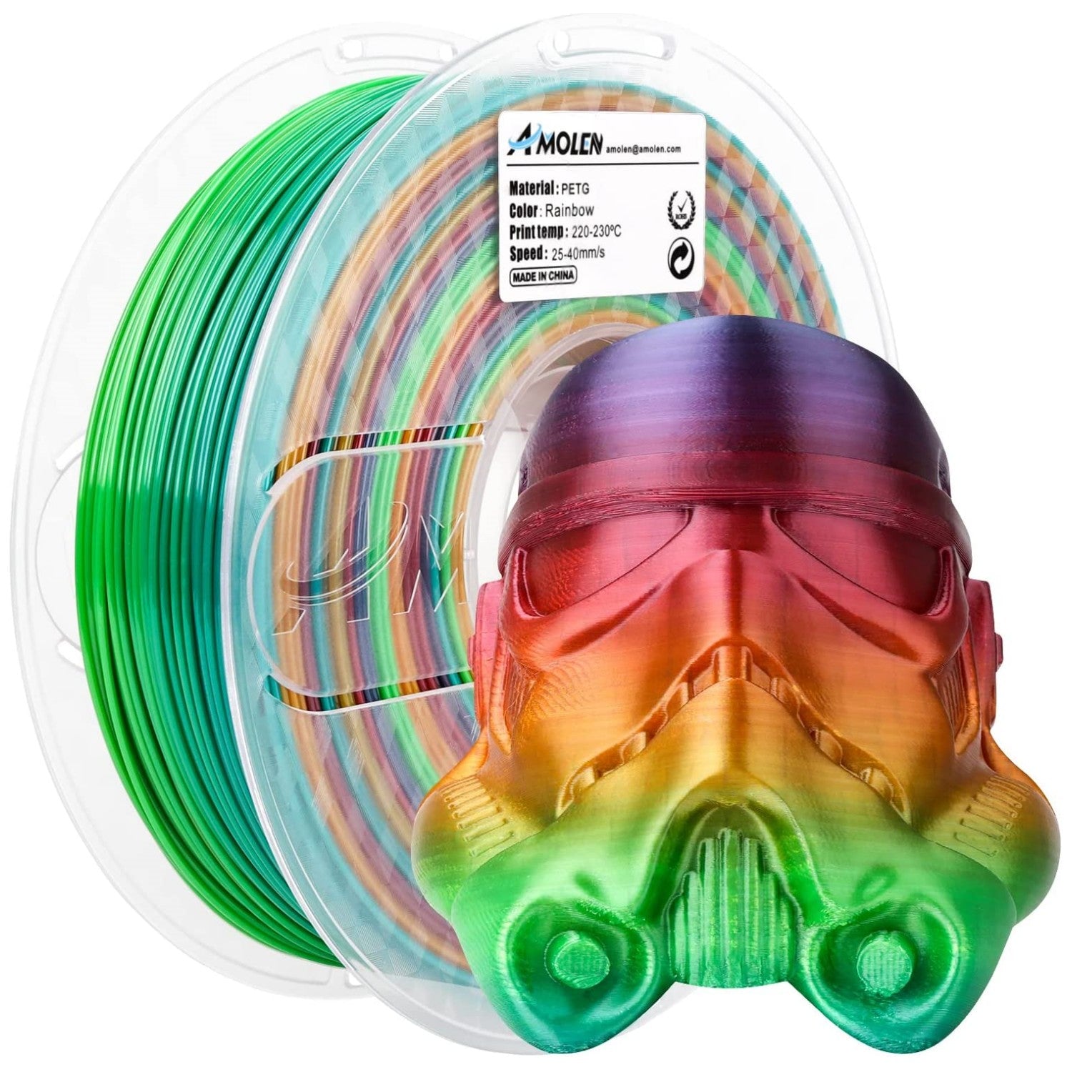 multicolor rainbow petg filament、3d printer filament、3d printing filament