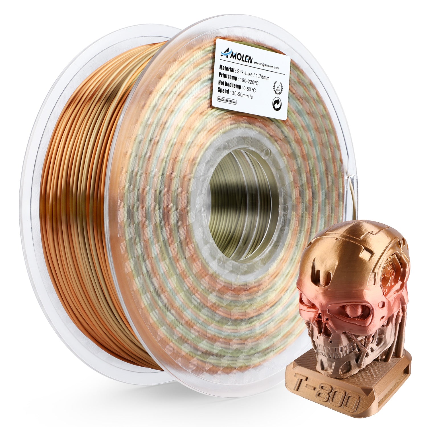 Acquiesce mot ring Silk Multicolor Rainbow PLA Filament – AMOLEN