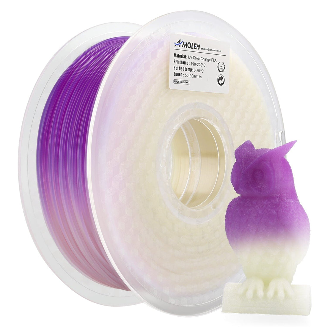 UV or Sunlight Color Change PLA Filament PLA AMOLEN Purple US (TO US ONLY) 